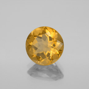 2.40 ct Yellow Citrine Stone, Natural Citrine in Round Facet Shape for Sale