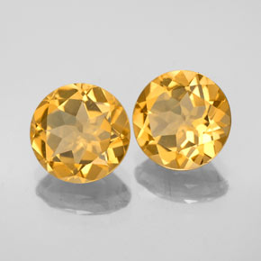 3.08 ct Yellow Citrine Stone, Natural Citrine in Round Facet Shape for Sale