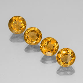 7.36 ct Gold Citrine Gemstone, Citrine Gem in Round Facet Shape for Sale.