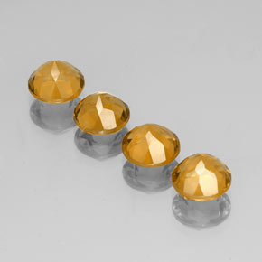 Citrine Gemstone in 8 mm (calibrated) Size for Sale, Citrine Stone in Yellow Golden Color