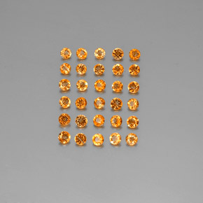 1.56 ct Orange Citrine Gemstone, Citrine Gem in Round Facet Shape for Sale.