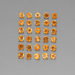 1.56 ct Orange Citrine Stone, Natural Citrine in Round Facet Shape for Sale
