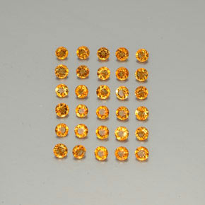 1.60 ct Orange Citrine Gemstone, Citrine Gem in Round Facet Shape for Sale.