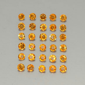 1.60 ct Orange Citrine Stone, Natural Citrine in Round Facet Shape for Sale