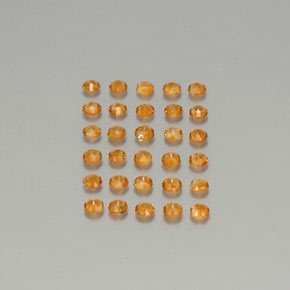 Citrine Gemstone in 2.5 mm (calibrated) Size for Sale, Citrine Stone in Yellow Orange Color