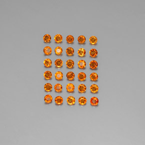 1.66 ct Orange Citrine Gemstone, Citrine Gem in Round Facet Shape for Sale.