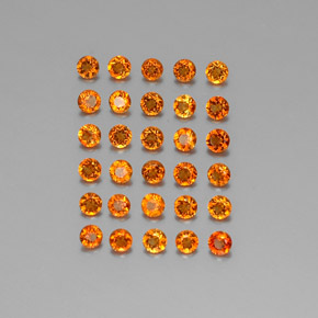 1.66 ct Orange Citrine Stone, Natural Citrine in Round Facet Shape for Sale