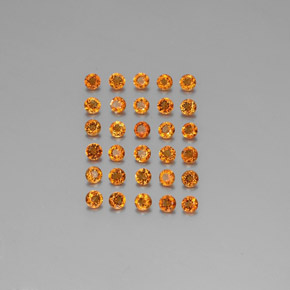 1.53 ct Orange Citrine Gemstone, Citrine Gem in Round Facet Shape for Sale.