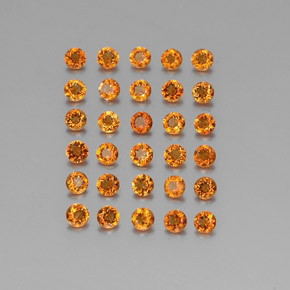 1.53 ct Orange Citrine Stone, Natural Citrine in Round Facet Shape for Sale