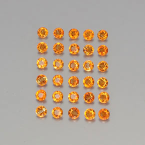 1.59 ct Orange Citrine Gemstone, Citrine Gem in Round Facet Shape for Sale.