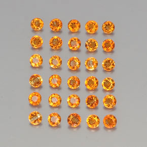 1.59 ct Orange Citrine Stone, Natural Citrine in Round Facet Shape for Sale