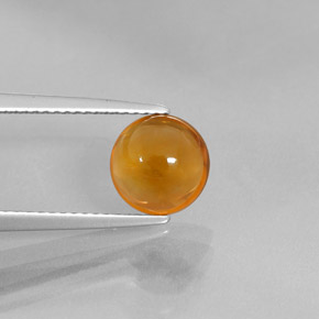 1.99 ct Orange Citrine Gemstone, Citrine Gem in Round Cabochon Shape for Sale.
