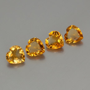 Deep Orange-Gold Citrino Gem - 1ct Cuore sfaccettato (ID: 355991)