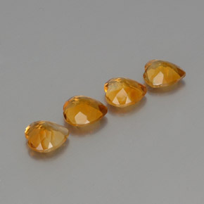 Citrine Gemstones in 7 x 7 mm (calibrated) Size for Sale, Citrine Stones in Deep Orange-Gold Color