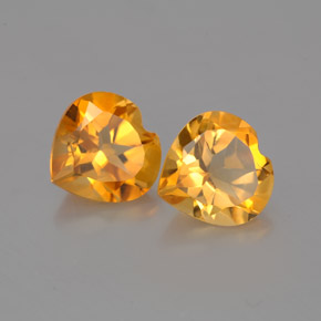 2.28 ct Yellow Citrine Stone, Natural Citrine in Heart Facet Shape for Sale