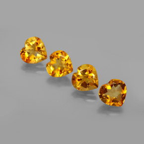 Золотой Цитрин Камень - 1ct Фасетная огранка формы Сердце (ID: 356405)