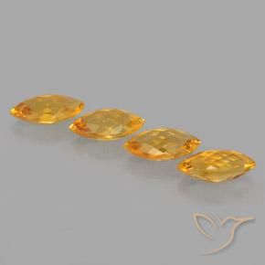 4.43 ctw Golden Citrine Gemstones, Citrine Gems in Marquise Checkerboard (double sided) Shape for Sale.