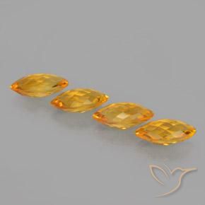 Citrine Gemstones in 9.9 x 5.1 mm Size for Sale, Citrine Stones in Deep Orange-Gold Color
