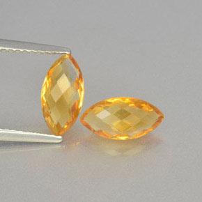 Medium Golden Citrine Gem - 1.1ct Marquise Checkerboard (double sided) (ID: 364670)