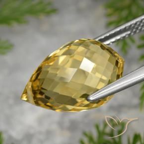 Citrine Gemstone in 15 x 10 mm (calibrated) Size for Sale, Citrine Stone in Medium Golden Color
