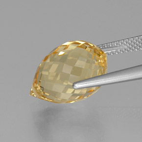 Citrine Gemstone in 15 x 10 mm Size for Sale, Citrine Stone in Golden Orange Color