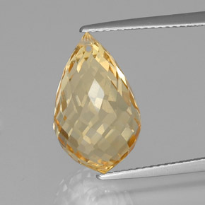 Golden-Orange Citrin Edelstein - 9.2ct Briolette mit Loch (ID: 366803)