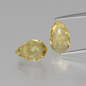 Golden Orange Citrine Gem - 4.5ct Briolette with Hole (ID: 366811)