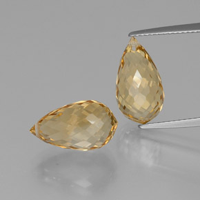 5.2ct Briolette with Hole Yellow Golden Citrine Gem for sale 5.2ct Briolette with Hole Yellow Golden Citrine Gem (ID: 366812)