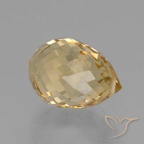 9.20 ct Golden Citrine Stone, Natural Citrine in Briolette with Hole Shape for Sale
