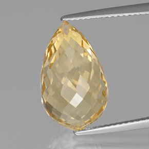 9.84 ct Golden Citrine Gemstone, Citrine Gem in Briolette with Hole Shape for Sale.