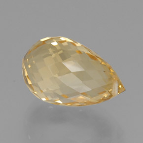 9.84 ct Golden Citrine Stone, Natural Citrine in Briolette with Hole Shape for Sale