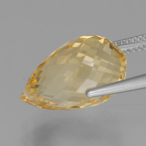 Citrine Gemstone in 16.4 x 10 mm Size for Sale, Citrine Stone in Pale Gold Color