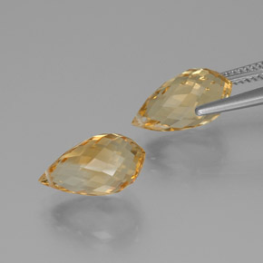 Citrine Gemstones in 13.6 x 7.4 mm Size for Sale, Citrine Stones in Golden Orange Color