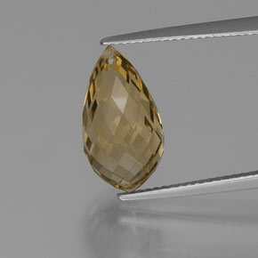 Light Brown Citrine Gem - 6.1ct Briolette with Hole (ID: 367011)