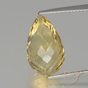 7,89 ct briolette-schliff Citrin aus Brasilien, Größe: 15,2x9,4 mm, Reinheit: VVS, Garantiert echter Edelstein, 1 Stück Citrin in Golden Farbe, Mohs-Härte von 7 Geeignet für den täglichen Gebrauch im Schmuck, Stein des Händlers, Photo A