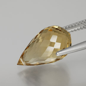 Citrine Gemstone in 15.3 x 8.9 mm Size for Sale, Citrine Stone in Light Brownish Golden Color