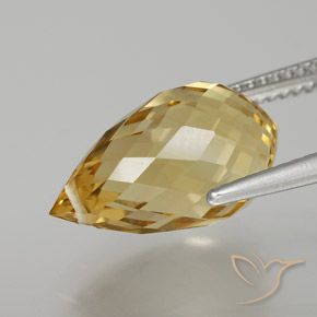 Citrine Gemstone in 15.5 x 8.9 mm Size for Sale, Citrine Stone in Golden Orange Color