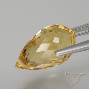 Citrine Gemstone in 15.3 x 9 mm Size for Sale, Citrine Stone in Medium-Light Gold Color