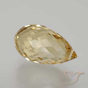 6.65 ct Golden Citrine Stone, Natural Citrine in Briolette with Hole Shape for Sale