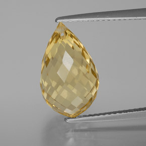 Golden Citrin Edelstein - 7.5ct Briolette mit Loch (ID: 367157)