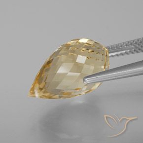 Citrine Gemstone in 15.4 x 9.1 mm Size for Sale, Citrine Stone in Light Golden Color