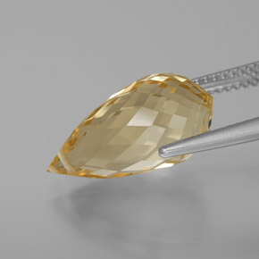 Citrine Gemstone in 16.9 x 8.6 mm Size for Sale, Citrine Stone in Golden Orange Color