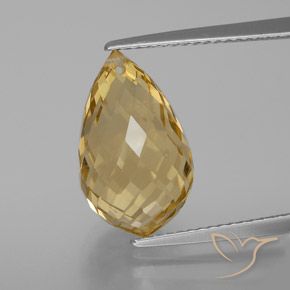 7.50ct Natural Golden Orange Citrine, Briolette, VVS-VS