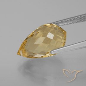 Citrine Gemstone in 15.4 x 9.2 mm Size for Sale, Citrine Stone in Golden Orange Color
