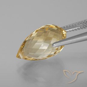 Citrine Gemstone in 15.7 x 8.9 mm Size for Sale, Citrine Stone in Light Golden Color