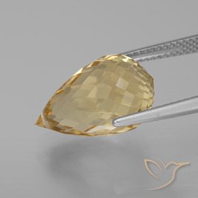 Citrine Gemstone in 15.7 x 9.7 mm Size for Sale, Citrine Stone in Light Golden Color