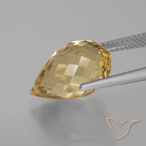 Citrine Gemstone in 15.2 x 9.2 mm Size for Sale, Citrine Stone in Golden Orange Color