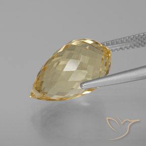 Citrine Gemstone in 15.3 x 9 mm Size for Sale, Citrine Stone in Light Golden Color