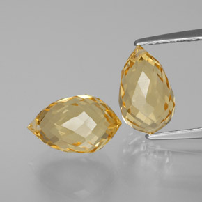 2.9ct Briolette with Hole Yellow Golden Citrine Gem for sale 2.9ct Briolette with Hole Yellow Golden Citrine Gem (ID: 367199)