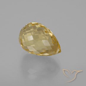 6.14 ct Golden Citrine Stone, Natural Citrine in Briolette with Hole Shape for Sale